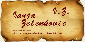 Vanja Zelenković vizit kartica